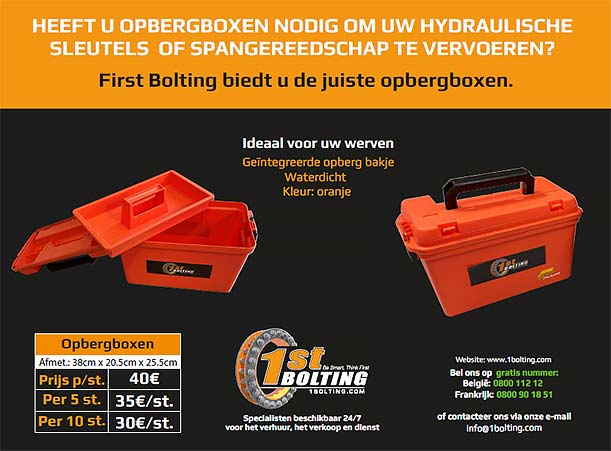 Bied opbergdozen aan voor First Bolting-gereedschappen