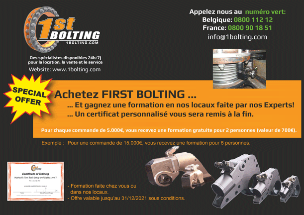 Formation offerte pour achat de clés hydrauliques chez First Bolting