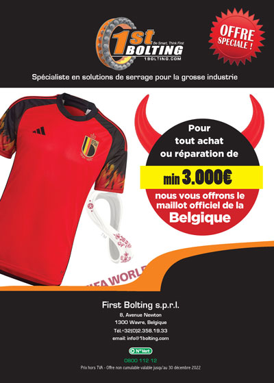First Bolting vous offre le maillot de l'équipe de Belgique du Mondial 2022